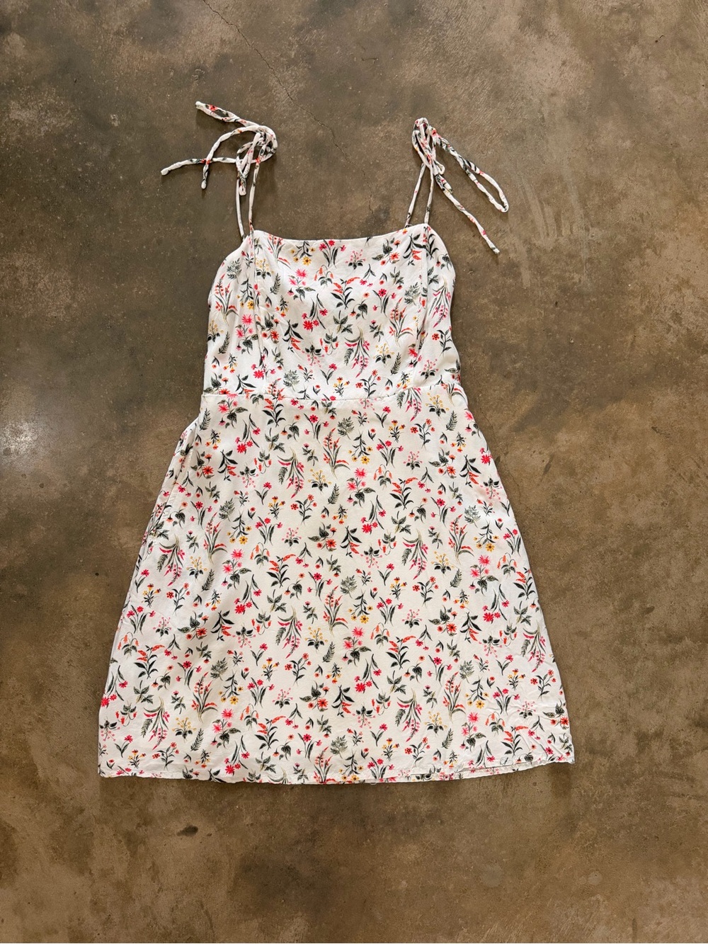 Old Navy Floral Tie Shoulder Sundress Small Petite Cottagecore Mini Dress - Picture 1 of 12